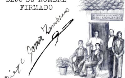 Compartimos aquí el poema ilustrado, DEJO SU NOMBRE FIRMADO